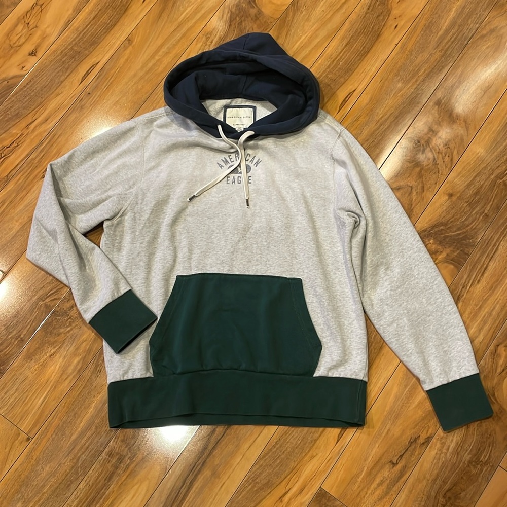 Mens large American Eagle color block hoodie